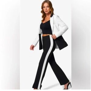 Milly The Skinny Pant in Black with White Stripes